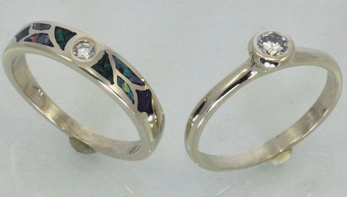 White gold Wedding Ring Set from James Hardwick