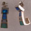 JE42-Two piece hinged 14K white & yellow inlay earrings