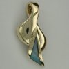 14kt yellow pendant w/opal inlay