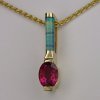 JM58-Pendant-pink tourmaline and opal