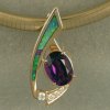 14KTY JM85 slide w/opal, amethyst & diamonds