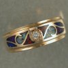 JR135-14KT inlaid band w/diamond