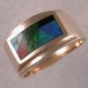 14KT solid stone inlay ring-ladies or gents