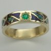 JR39-14kt ring with emerald & inlay
