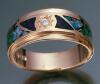 JR44- lapis, opal & diamond band-14kt