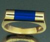 JR58-14kt yellow/lapis fuse ring