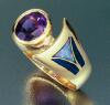 JR60-ring- 7x9 amethyst w/opal & lapis inlay