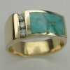 JR64-14kt/diamond & turquoise ring