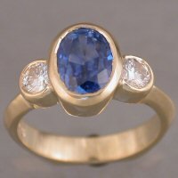 One of a kind Diamond and Sapphire ladies ring