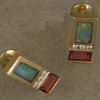 Custom designed 14KT earrings with tourmaline, opal, and diamonds