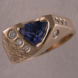 14KT yellow sapphire and diamond ring