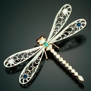 14KT Dragonfly Pin