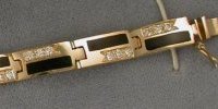 JM123-14KY llink bracelet with channel set diamonds and solid stone onyx inlay