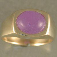 JR180-gents 14ky ring with purple jade cabachon