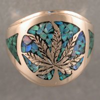 14KT yellow (pot) leaf ring